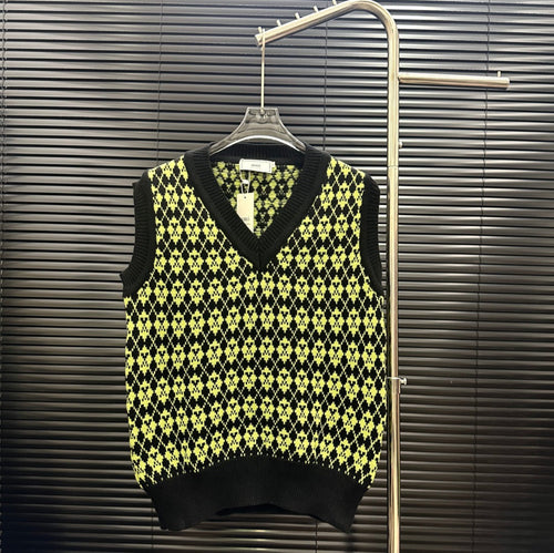 AMI Argyle Jacquard V‑Neck Knit Vest