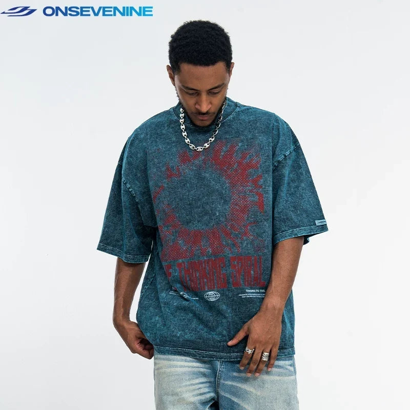 ONSEVENINE "Thinking Spiral" Graphic Tee