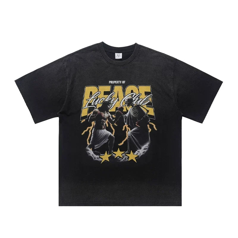 ONSEVENINE "Lucky Club / Peace" Boxing Graphic Tee